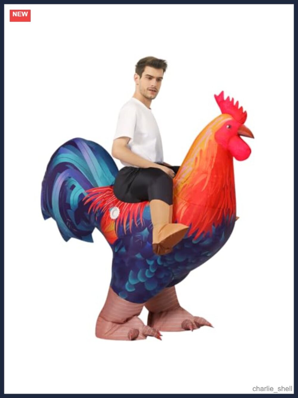 Inflatable Rooster Chicken Costume Funny Adult Cosplay Halloween Party Suit
